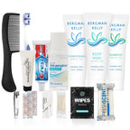 15 Piece Set Travel Toiletry Kit For Men And Women – Features Crest, Medline, Bergman And Kelly And More (Bulk Case)