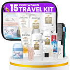 15 Piece Set Travel Toiletry Kit For Women – Features Pantene, Jergens, Secret And More