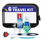 6 Piece Travel Size Oral Kit  Toothbrush and Toothpaste Set – Features Crest Toothpaste And Mouthwash And More (Bulk Case)