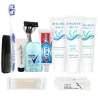 12 Piece Set Travel Toiletry Kit For Men – Features Crest, Degree, Bergman And Kelly And More (Bulk Case)