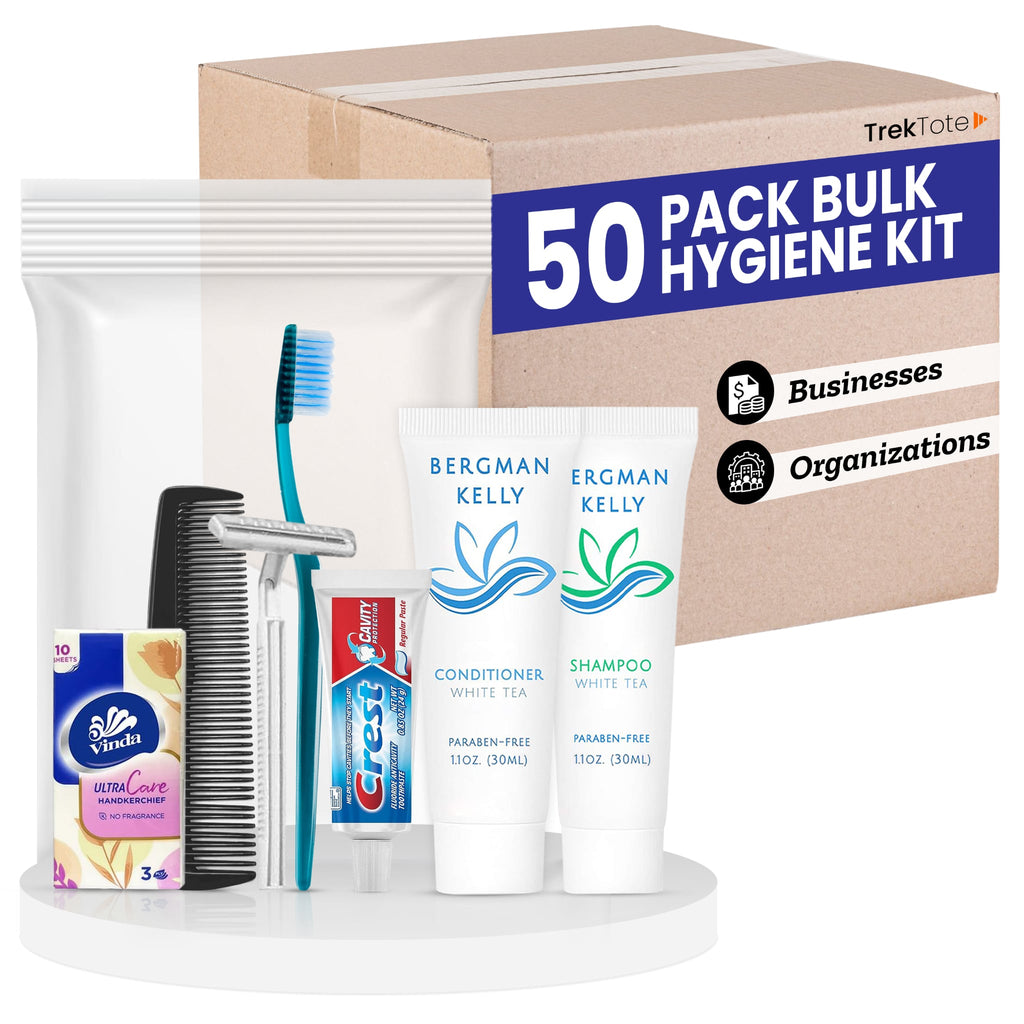 8 Piece Bulk Hygiene Kit – (25 Pack) Unisex Set Of Travel Size Toiletries