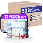 12 Piece Set Travel Toiletry Kit For Women – Features Crest, Secret, Bergman And Kelly And More (Bulk Case)