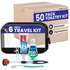 6 Piece Travel Size Oral Kit  Toothbrush and Toothpaste Set – Features Crest Toothpaste And Mouthwash And More (Bulk Case)
