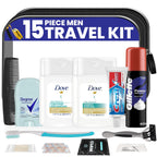 15 Piece Set Travel Toiletry Kit For Men – Features Dove, Gillette, Degree And More