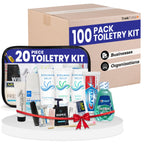 20 Piece Set Travel Toiletry Kit For Men And Women – Features Crest, Medline, Bergman And Kelly, Freshscent And More (Bulk Case)