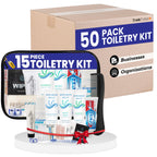 15 Piece Set Travel Toiletry Kit For Men And Women – Features Crest, Medline, Bergman And Kelly And More (Bulk Case)